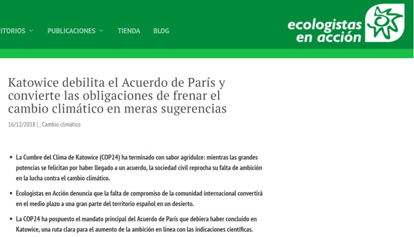 ecologistas cop24